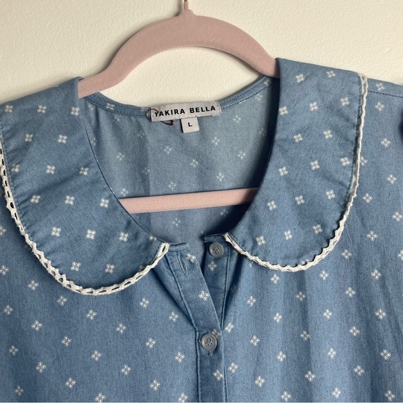 YAKIRA Bella button down cotton dress size L - Picture 2 of 6